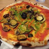 La Provençale pizza with no mozzarella at CAFE LA MARINE in Porto-vecchio