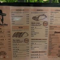 Menu at Muchacha in Santa Teresa