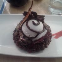 Chocolate and pear brownie at Sky Apple Cafe in Newcastle Upon Tyne