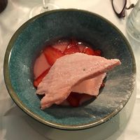 Vegan and gluten free strawberry panna cotta - delicious!!  at Sky Apple Cafe in Newcastle Upon Tyne