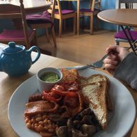Lovely veggie breakfast at Sky Apple Cafe in Newcastle Upon Tyne
