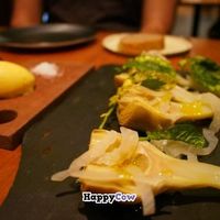 Artichoke, fennel, and variegated rocket at Ethos in Hobart