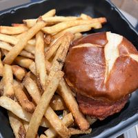 Nashville hot chickn sandwich   at Stone Hound Brewing Company in Williamsburg