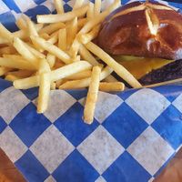 Holy Grail w/Impossible Burger. Exchange chips as side for fries for an additional $4 = $19 at Stone Hound Brewing Company in Williamsburg