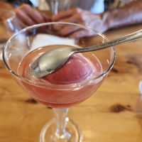 Otago cherry sorbet with champagne at Arc in Wanaka
