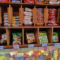 The range of vegan ramen. at Ramen Convenience Store in Seoul