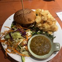 Mushroom Burger  at The Jackfruit Vegan Cafe in Dikwella
