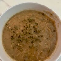 Soup of the day (white bean malanga) at La Isla in San Juan