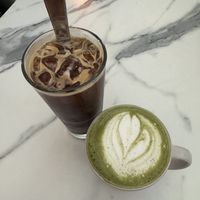 Iced Americano and Oat Matcha Latte  at La Isla in San Juan