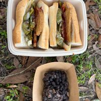 Vegan bbq sandwich with veg beans  at Seitanic Jax in Jacksonville