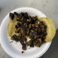 White mushroom taco without toppings   at hippiestacos in Long Beach