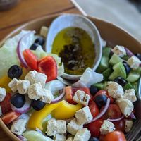 Greek Salad with vegan Feta 🥗 at Lazy Bird in Koh Lanta