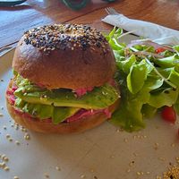 Hummus avo bagel at Lazy Bird in Koh Lanta