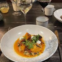 The main course with quinoa and pumpkin  at Shelter in Helsinki