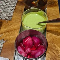Sauces at Namaste India in Phnom Penh