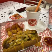 Philly Cheesesteak, tater tots and a chocolate milkshake  at Rightside Fast Food - Mont Kiara in Kuala Lumpur