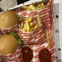 Burgers and fries  at Rightside Fast Food - Mont Kiara in Kuala Lumpur