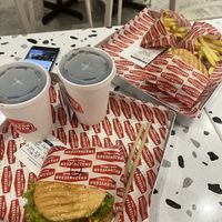 Local speciality - curry burger and fries and double smash burger and fries  at Rightside Fast Food - Mont Kiara in Kuala Lumpur