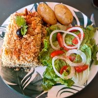 Tofu com broa. at Veganário in Aveiro