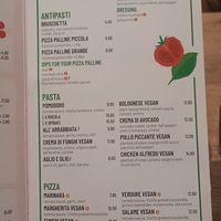 menu in Vapiano, Graz at Vapiano in Graz