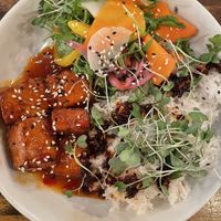 Chilli tofu bowl  at NWT Brewing Company / The Woodyard Brewhouse & Eatery in Yellowknife