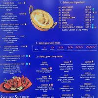Mains menu at Tandoori Hut in Tenerife
