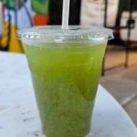 Agua fresca: cucumber, pineapple, chia seeds at Vegan Vibes | Vibras Veganas - Pop Up in Richmond