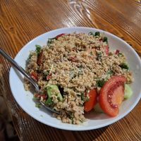 cucumber tomato salad with walnuts (12gel) at Old Borjomi in Borjomi