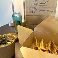 Gyoza épicé et salade de pomme de terre  at Umami Bar à Gyoza in Montreal