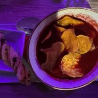 Beetroot soup.  at Hidden Kitchen Hamburg in Hamburg