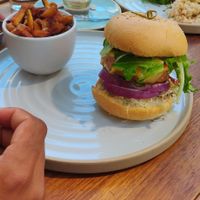 Beyond Meat Burger($20,-) at Fresh on Crawford in Toronto