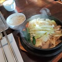 Bossot Tang (mushroom Soup with Tofu and glassnoodles) at Han-Mi in Hamburg