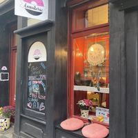 Outside  at Donuterie in Prague