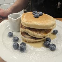 Blueberry pancake stack at Clwb Coffi in Tonypandy