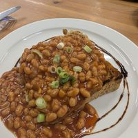 Smokey beans on toast at Clwb Coffi in Tonypandy