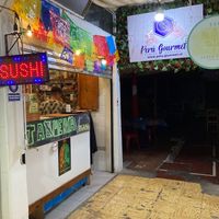 the stand, inside the old house at El Comal Chilango in Santiago