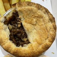 Vegan minced steak onion pie  at The Chippy in Kowloon