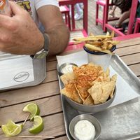 Tortilla chips and fries   at Club Mexicana - Spitalfields in East London