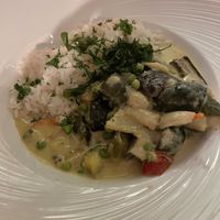 Vegan vegetable Thai curry  at The Red Lion in Badlesmere