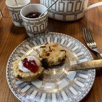 scones with jam and coconut yogurt   at Royal Albert Hall Afternoon Tea in South West London