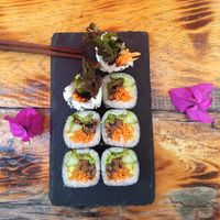 Vegan sushi at TepozRamen in Tepoztlan