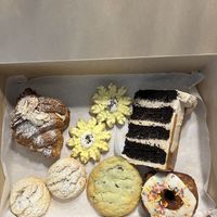 Almond croissant, selection of cookies, vanilla cronut, cookie butter chocolate cake  at Houlden's Rise Above in Tucson
