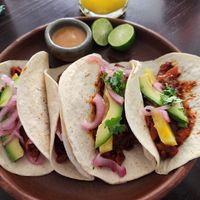 Tacos al pastor at La Verduzca Vegetropical in Oaxaca