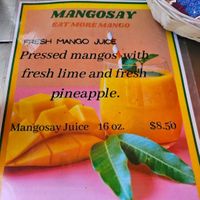 Fresh mango juice at Mangosay in Oakland