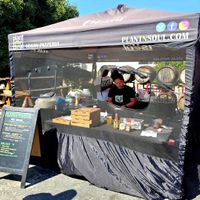 Booth at SFVS August 20 2023 at Plant and Soul: Vegan Pizzeria in Castro Valley