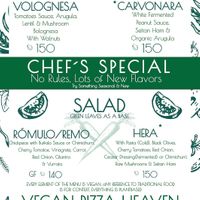 Pasta and salad at Pizzeria Distrito Vegano in Merida