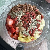 Asana açaí with banana instead of cacao nibs  at Bare Blends in Schenectady