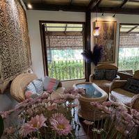 Decorated with Thai handicrafts   at Sala Cafe - ศาลากาแฟ in Chiang Mai