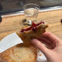 Cherry and apple pastry at Backstube Tromsoe in Tromsoe