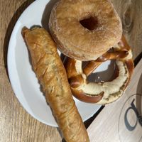 Vegan borek, pretzel, and cronut  at Backstube Tromsoe in Tromsoe